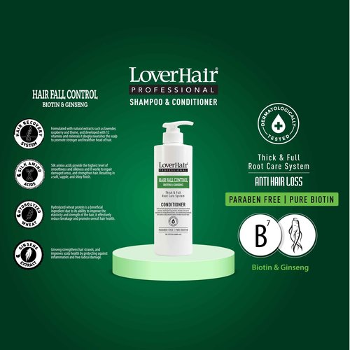Combo LoverHair Professional Hair Fall Control Shampoo & Conditioner 600ml - 20.3 fl.oz