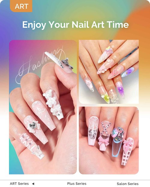 MelodySusie Nail Dust Collector with Reusable Filter with Handheld UV Light for Gel Nails