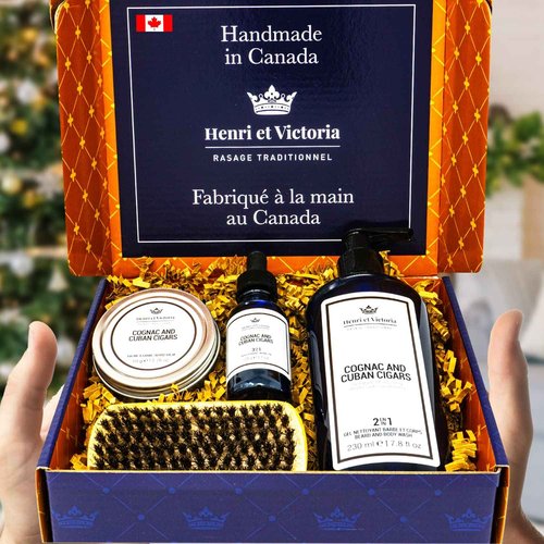 HENRI ET VICTORIA Beard Care Kit (Cognac and Cuban Cigars)