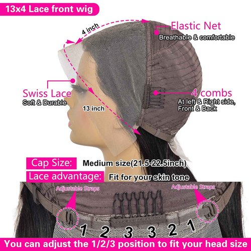 Qangelabeauty 14 inch Short Bob Wigs 13x4 Frontal Bob Transparent Lace Front Wigs Human Hair Pre Plucked Brazilian Virgin Hair Wigs for Black Women Natural Black