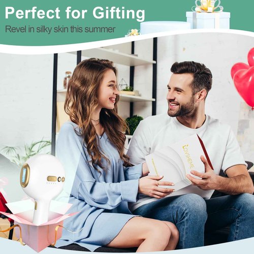 Lovsheme Sapphire Ice Cooling Hair Remove Device, Ice-cooling Device Hair Removal for Nearly Painless, Auto Flashing for Fast Full Body Hair Removal, White