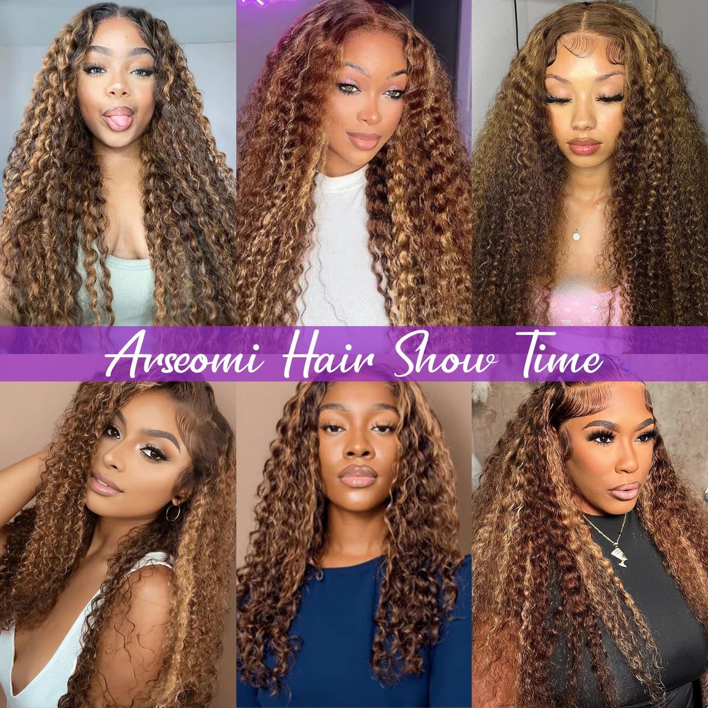 13x6 Highlight Ombre Lace Front Wigs Human Hair P4/27 Honey Blonde Lace Frontal Wigs Human Hair 200 Density Colored deep Curly Glueless Lace Front Wigs Pre Plucked with Baby Hair for Women (24 Inch)