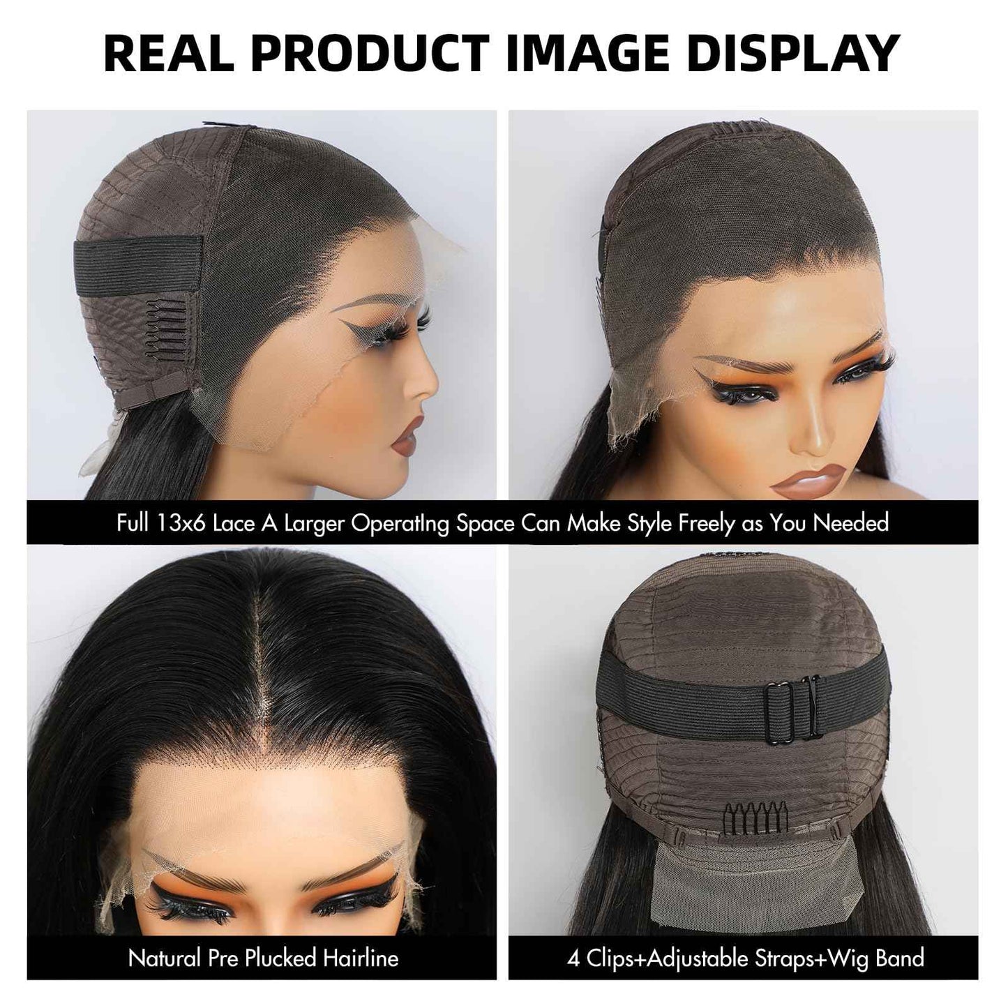 22 inch 13x6 Lace Front Wigs Human Hair 220 Density Straight Lace Front Wigs Human Hair 15A Grade Brazilian Virgin HD Transparent Lace Frontal Wigs Human Hair for Women Glueless Wigs Pre Plucked