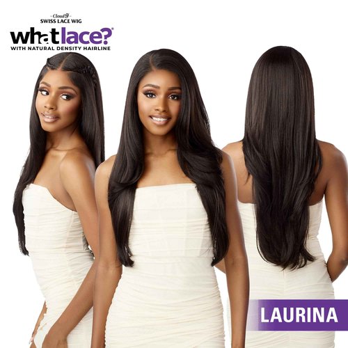 Sensationnel What Lace 13X6 Wigs - Laurina Lacefrontal Hand Tied Glueless Synthetic With Natural Density Preplucked Hairline (1 JETBLACK)