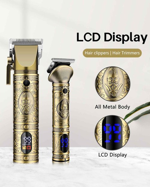 AMULISS Professional Hair Clippers for Men - Cordless Hair Clippers and Trimmers Set Barber Clippers Hair Cutting Kit Mens Beard Trimmer Nose Hair Trimmer Gift for Men