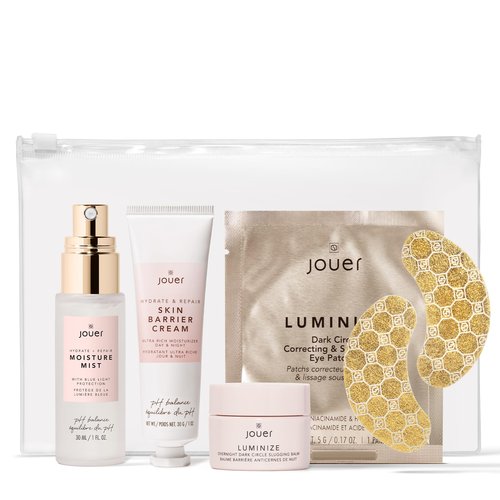 Jouer Skincare Starter Set - Includes Vitamin K Cream, Skin Barrier Repair DD Cream, Caffeine Eye Patches, and Face Moisture Mist