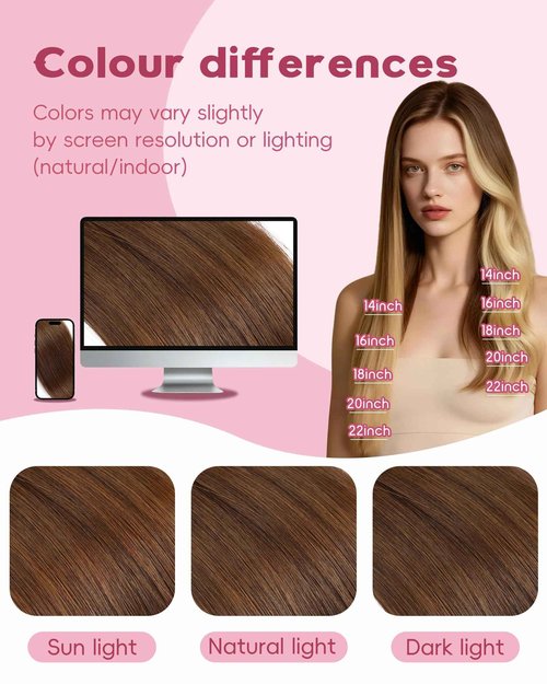 KiiKiiGirl Microlink Hair Extensions Human Hair,20 Inch #4 Chocolate Brown Micro Loop Microbead Micro Link Hair Extensions Human Hair Invisible Straight 30g/30s