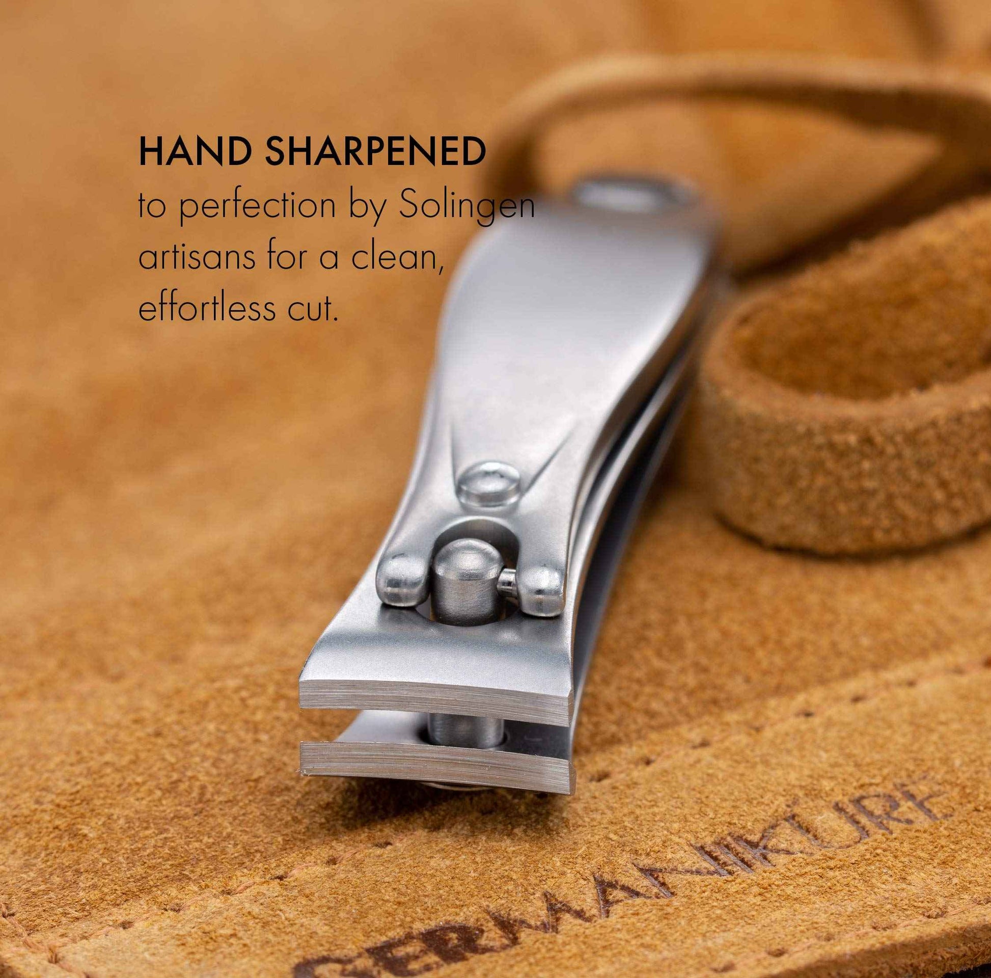 GERMANIKURE 3pc Travel Manicure Set - FINOX Stainless Steel Tools Handmade in Solingen Germany: Fingernail Clipper, Toenail Clipper, Glass Nail File in Leather Case
