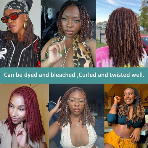 Viovian 0.6cm Dark Brown Dreadlock Extensions Human Hair 8 Inch 60 Strands Natural Soft Loc Extensions Human Hair Dread Extensions for Men Dreads Color 4#