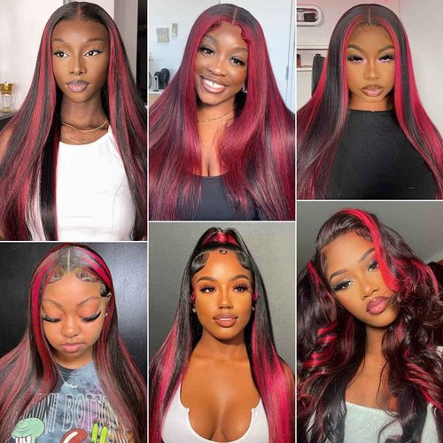 Aikebi Brazilian Human Hair Bundles 20 22 24 Inch Burgundy P1B/99J Straight Bundles Human Hair 100% Unprocessed 10A Hair Weave for Black Women Soft Sewn In with Double Weft