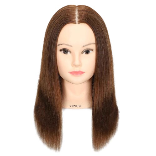 Headdoll 100% Human Hair Mannequin Head Hair Styling Training Head Cosmetology Manikin Head Doll Head for Hairdresser with Free Stand