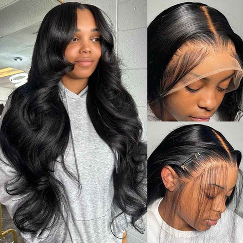 Wgfd 13x6 Body Wave Lace Front Wigs Human Hair 180% Density HD Lace Frontal Glueless Human Hair Wig for Women Pre Plucked with Baby Hair 28 inch