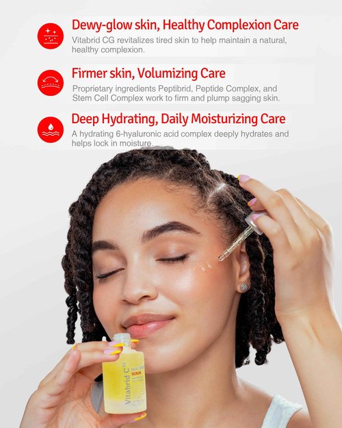 Dual Drop Serum - Hydrating & Antioxidant Face Serum with Peptides, Vitamin C, Hyaluronic Acid - Reduces Fine Lines and Wrinkles, Youthful Skin Glow - Highly Concentrated, Fragrance-Free, 1.02 fl.oz.