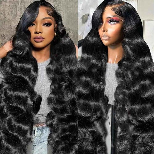 BELE 20 Inch Body Wave Lace Front Wigs Human Hair Pre Plucked With Bleached Knots Glueless 13x4 HD Lace Frontal Wigs 180 Density Natural Color 100% Brazilian Virgin Human Hair Wig For Women