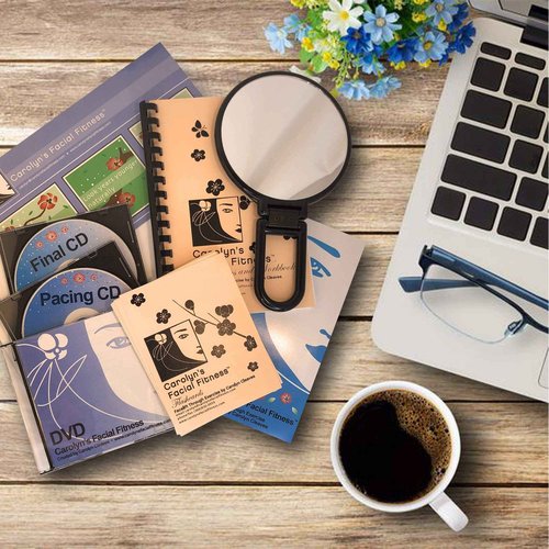 Facial Exercises by Carolyn's Facial Fitness - Full Kit with DVD Basic 28 Exercises Elegant and Balanced Look to Your face and Neck