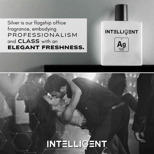 Intelligent Silver Eau de Parfum | Cologne for Men | Clean, Collected, and Sophisticated | 3.4 Fl Oz (100 mL)