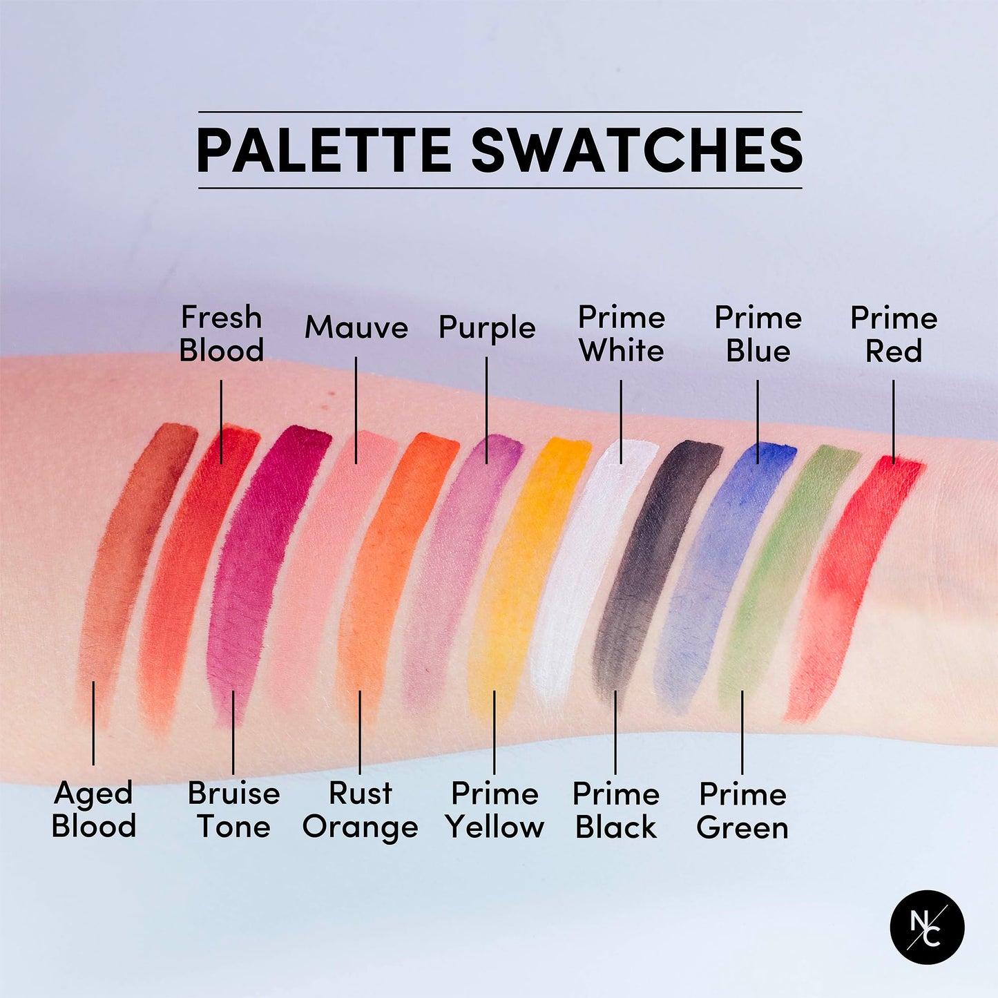 Narrative Cosmetics FX Alcohol-Activated Palette, Activator, and Remover Kit, Professional SFX Makeup Set Multicolor