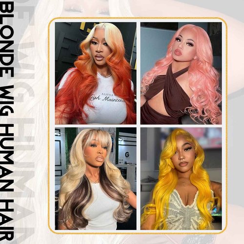 TYUKY 28 Inch 613 13x6 Lace Front Wig Human Hair 200 Density Body Wave Blonde HD Lace Front Wigs Human Hair Pre Plucked Blonde Wig Human Hair 613 Lace Frontal Wigs