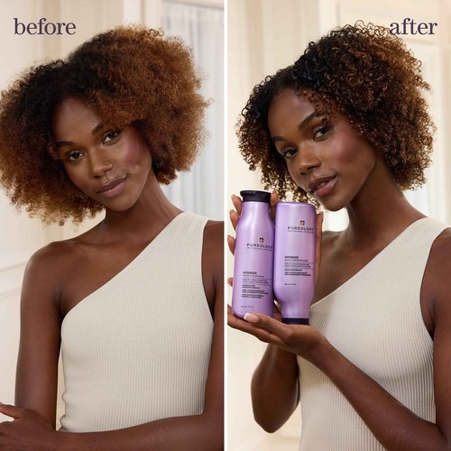 Pureology Hydrate Shampoo & Conditioner Set - For Dry or Color-Treated Hair, Intense Hydration & Softness, With Rose Extract & Green Tea, Vegan & Sulfate-Free, 9 Fl Oz
