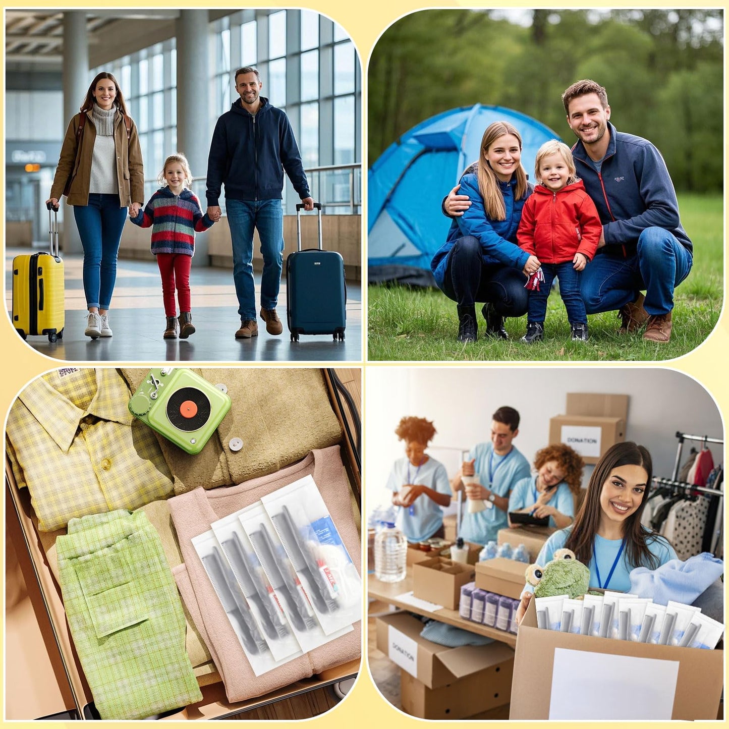 LLHQAMT Hygiene Kit, Hygiene Kit Bulk, Individually Packed, The Travel Hygiene Kit is Fully Equipped and Clean and Hygienic, Convenience Kits Suitable for Hotel, Camping, Home, Travel (100-PACK)