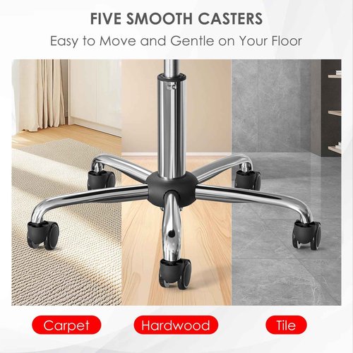 CLORIS Saddle Rolling Stool Hold up to 400 LBS Height Adjustable Swivel Chair Metal Feet with Wheels for Spa, Massage, Salon, Home, Office, Medical, Tatoo, Bar Black