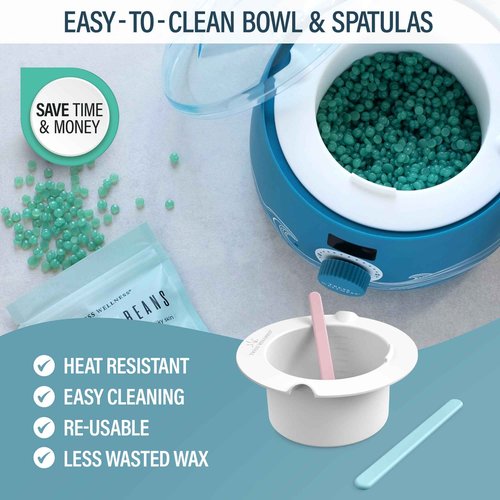Tress Wellness Blue Wax Warmer Kit with White Wax Melting Bowl