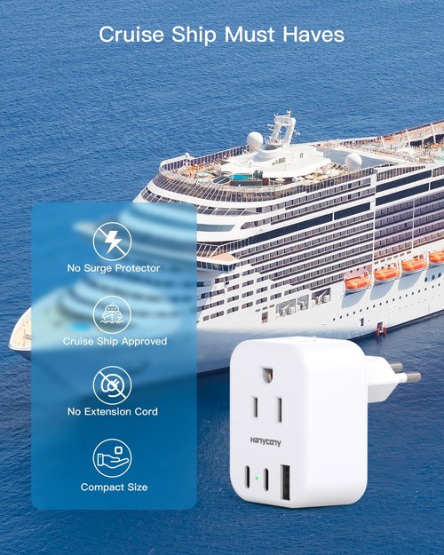 Brazil Power Adapter, HANYCONY Type N Plug Adapter with 2 Outlets 3 USB Ports (2 USB C), Travel Adapter for US to Brazil Brazilian Brasil