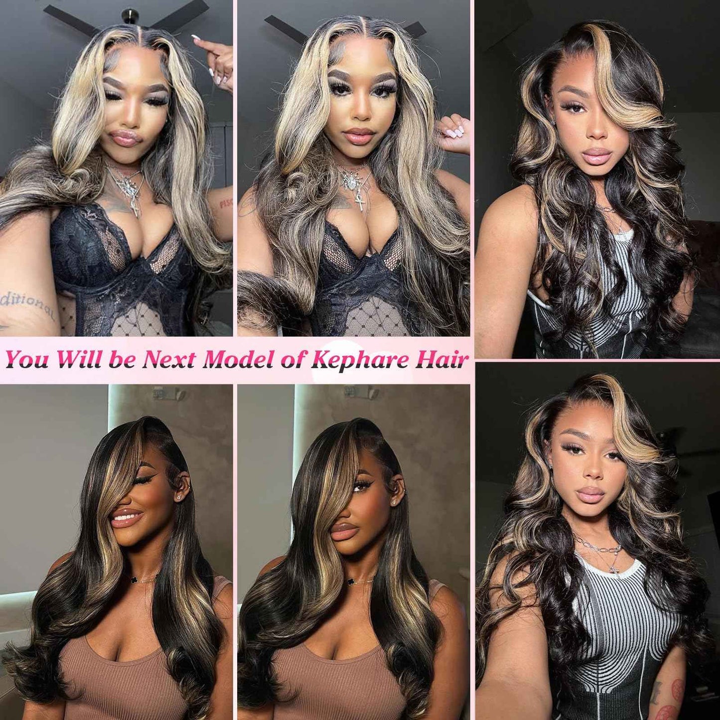 Kephare FB/27 Highlight Balayage Wig Human Hair 13x4 HD Lace Front Wigs Body Wave 1B/27 Ash Blonde Omber Glueless Wig Pre Plucked With Baby Hair 180% Density 24 Inch