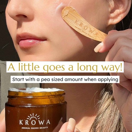 Krowa Night Face Balm - Grass Fed Tallow Cream w/Essential Oils. Growth Factors & Stem Cells for Natural Skin Rejuvenation. Collagen and Elastin to Boost Skin Renewal. Clean Beauty, No Additives
