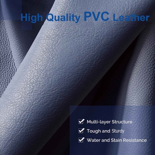 JMU Rolling Stool Heavy Duty 400lb with Wheels, PVC Leather Large Seat,Swivel Rolling Adjustable Height Stool,for Dentists Healthcare (Navy Blue)