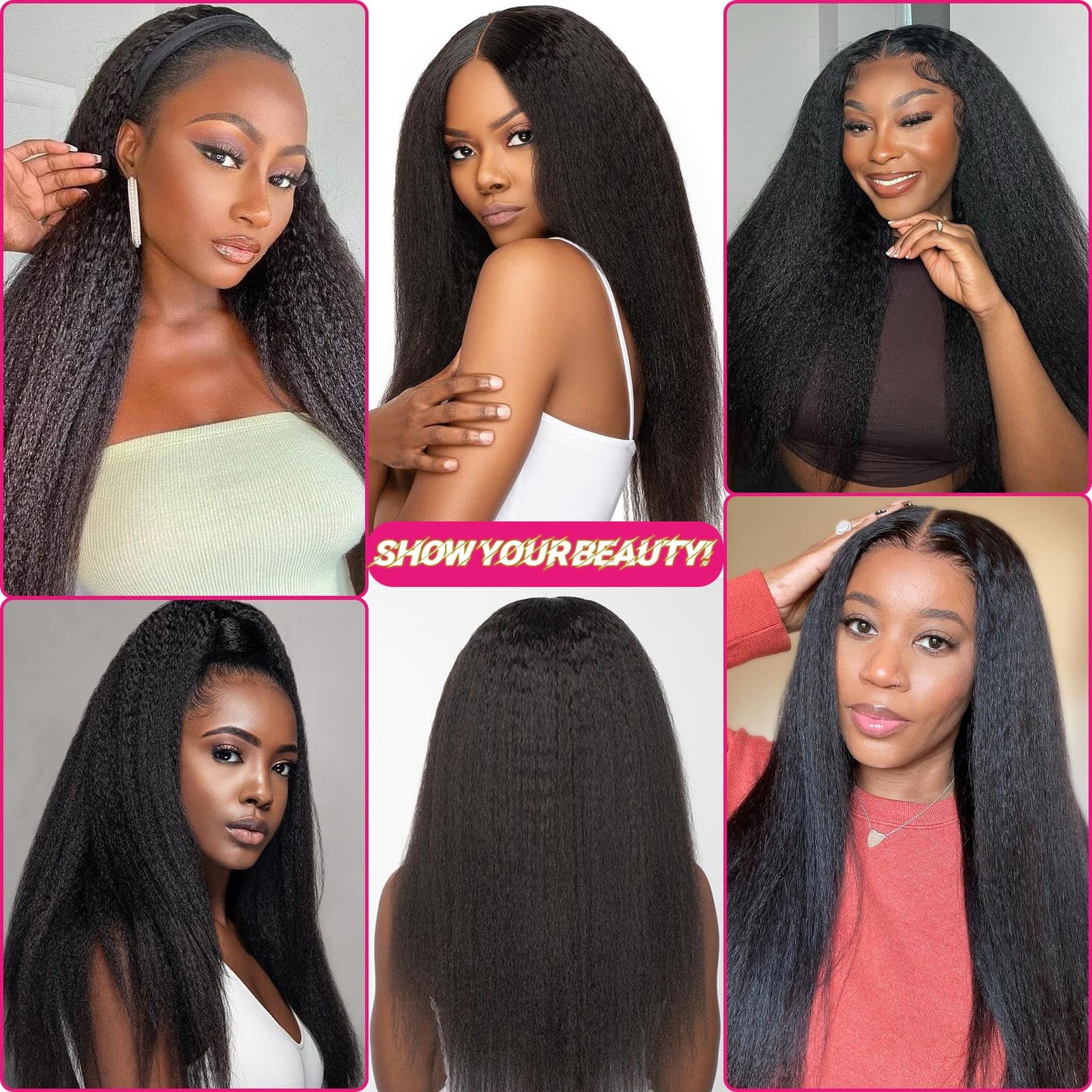 Kinky Straight Clip Ins Real Human Hair for Black Women Full Head 10A Brazilian Real Hair Extensions 125g 8Pcs with 18Clips Per Set Remy Human Hair Clip Ins Natural Color Double Weft (26 Inch)
