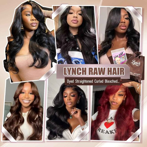 Lynch 15A Body Wave Bundles Human Hair, 14 16 18 Inch Real 100% Unprocessed Raw Cambodian Hair 3 Bundles, Plush Thick Cambodian Virgin Hair 105 Gram Per Bundle Natural Black For Woman
