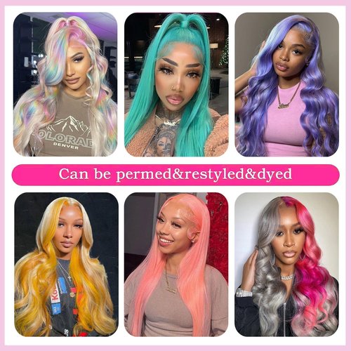 XFMF Straight Lace Front Wigs, 13x4 HD Transparent Straight Lace Frontal Wigs Human Hair with Baby Hair 180% Density Bleached Knots Virgin Glueless Human Hair Wigs (Blonde, 22 inch)