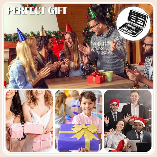 Leriton 60 Pack Manicure Set Bulk Gifts Stainless Steel Nail Clipper Set with Case 8 in 1 Personal Pedicure Kit for Women Men Gifts for Christmas(Mix Color,Stylish)