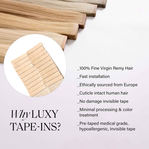 Luxy Tape-In Hair Extension Collection 24", 50g, Platinum Pearl Blonde, 20 pieces