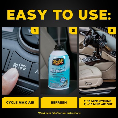 Meguiar's G16402 Whole Car Air Re-Fresher Odor Eliminator Mist, New Car Scent, 2 Fluid Ounces