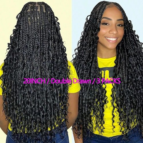 Bulk Hair Double Drawn Human Bundles Spanish Curly Extensions For Boho Knotless Braiding No Weft Water Wave Full End Burmese Bulk Hair Boho Braids for Women 22inch 1Bundle 100g