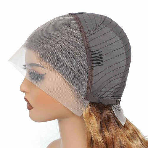 SUPER STYLE 30 Inch Honey Blonde Ombre 4/27 Lace Front Wigs Human Hair Body Wave Ombre Color 13x4 Lace Frontal Glueless Wigs Pre Plucked Bleached Knots for Black Women