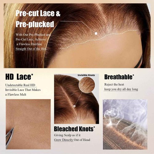 Chocolate Brown Wig Glueless Wigs Human Hair Pre Plucked Pre Cut Chocolate Brown 4x4 Hd Lace Front Wig For Black Women Colored Water Wave Wavy Curly Wig Human Hair Wear And Go Glueless Wigs #4 18inch