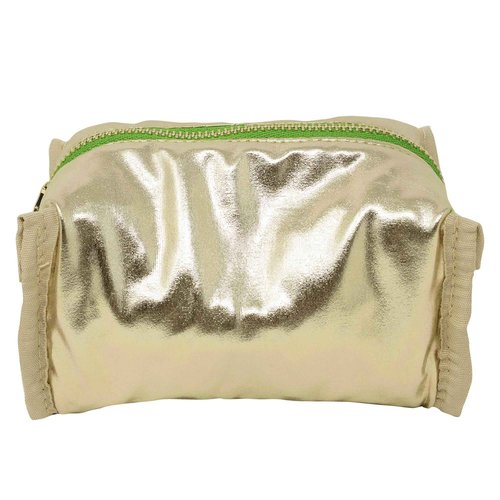 Lilly Pulitzer Gold Quilted Zipper Pouches, Cute Cosmetic Case for Women, Travel Toiletry Bag, Small Pouch Bag for Supplies, Set of 2, Makeup or Toiletries (Peninsula Green)