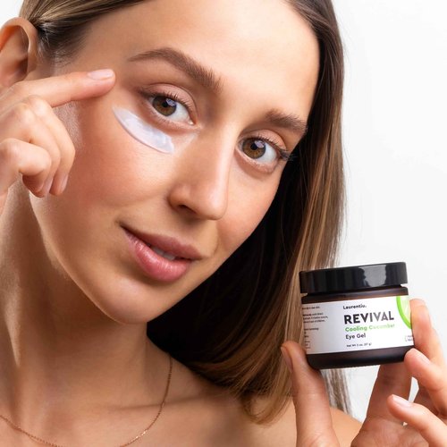 Revival Eye Gel by Laurentiu - Cucumber Eye Cream with Caffeine, Treats Under Eye Puffiness, Dark Circles, Eye Bags, Puffy Eyes, and Wrinkles for Instant Results of Anti Aging, 2 oz