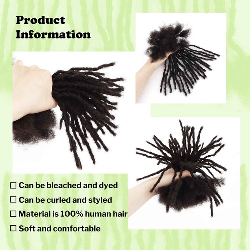 Orientfashion Micro Loc Extensions Human Hair,8 inch 0.6cm Thickness Soft Sisterlocs Extensions Human Hair Micro Locs Crochet Hair Can Be Bleached and Dyed.(8inch 0.6cm 60Strands, Natural black)