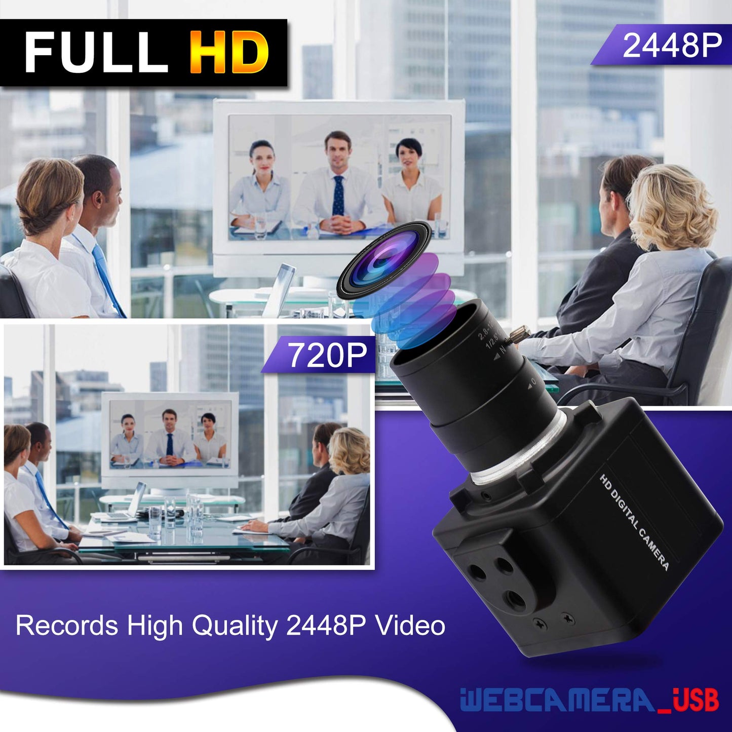 8MP USB Camera Manual Zoom 4K Webcam 5-50mm Variable Focus PC Camera for Computer Mini UVC USB2.0 Web Camera IMX317 Varifocal USB with Camera Industrial Video Close-up Camera for Laptop Android Mac