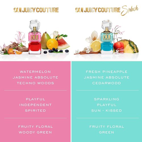 Juicy Couture Oui Eau De Parfum, Women's Perfume with Notes of Watermelon, Jasmine & Techno Woods - Fruity & Floral Perfume for Women, EDP Spray, 1.7 Fl Oz