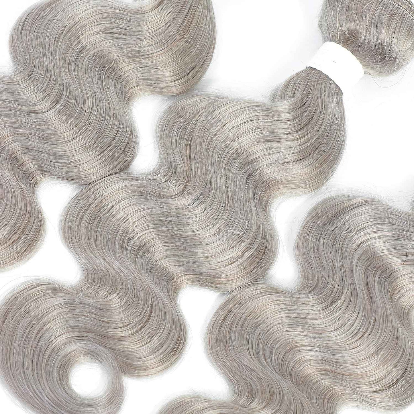 Giginger Bundles Human Sliver GREY 24 26 28 inch Body Wave Human Hair Bundles Unprocessed Quick Weave Soft Sewn In Hair Extensions for Black Women