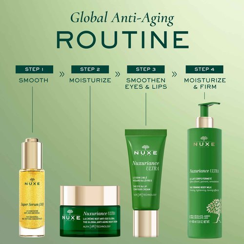 Nuxe Nuxuriance Ultra Global Anti-Aging Night Cream with Hyaluronic Acid and ALFA 3R Technology, Revitalize, Renewing, Resurfacing Treatment, 1.7 fl oz