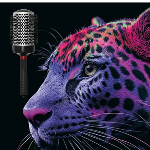 Jaguar T400 Thermal Round Hairbrush 80mm – Large Boar & Nylon Bristle Blow-Dry Brush for Volume, Smoothness & Shine – Heat-Retaining Barrel for Fast Styling – Professional Brush for Thick, Long Hair