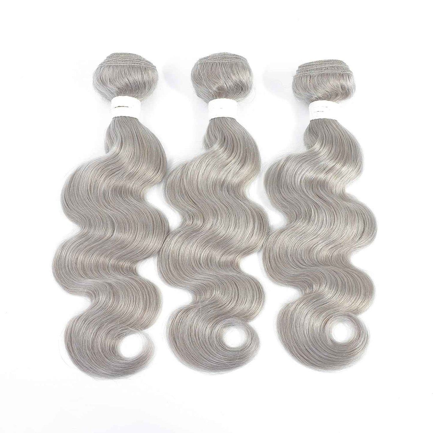 Giginger Bundles Human Sliver GREY 22 24 26 inch Body Wave Human Hair Bundles Unprocessed Quick Weave Soft Sewn In Hair Extensions for Black Women