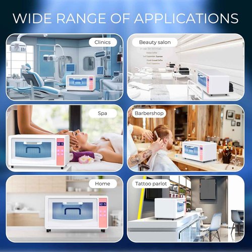 Geisofu UV Light Nail Tool Cleaning Machine - Dry Heat Cabinet UV Light Cleaner, Manicure Tool Cleaner Cabinet, Barber Salon Tools, 6L 110V 160W White