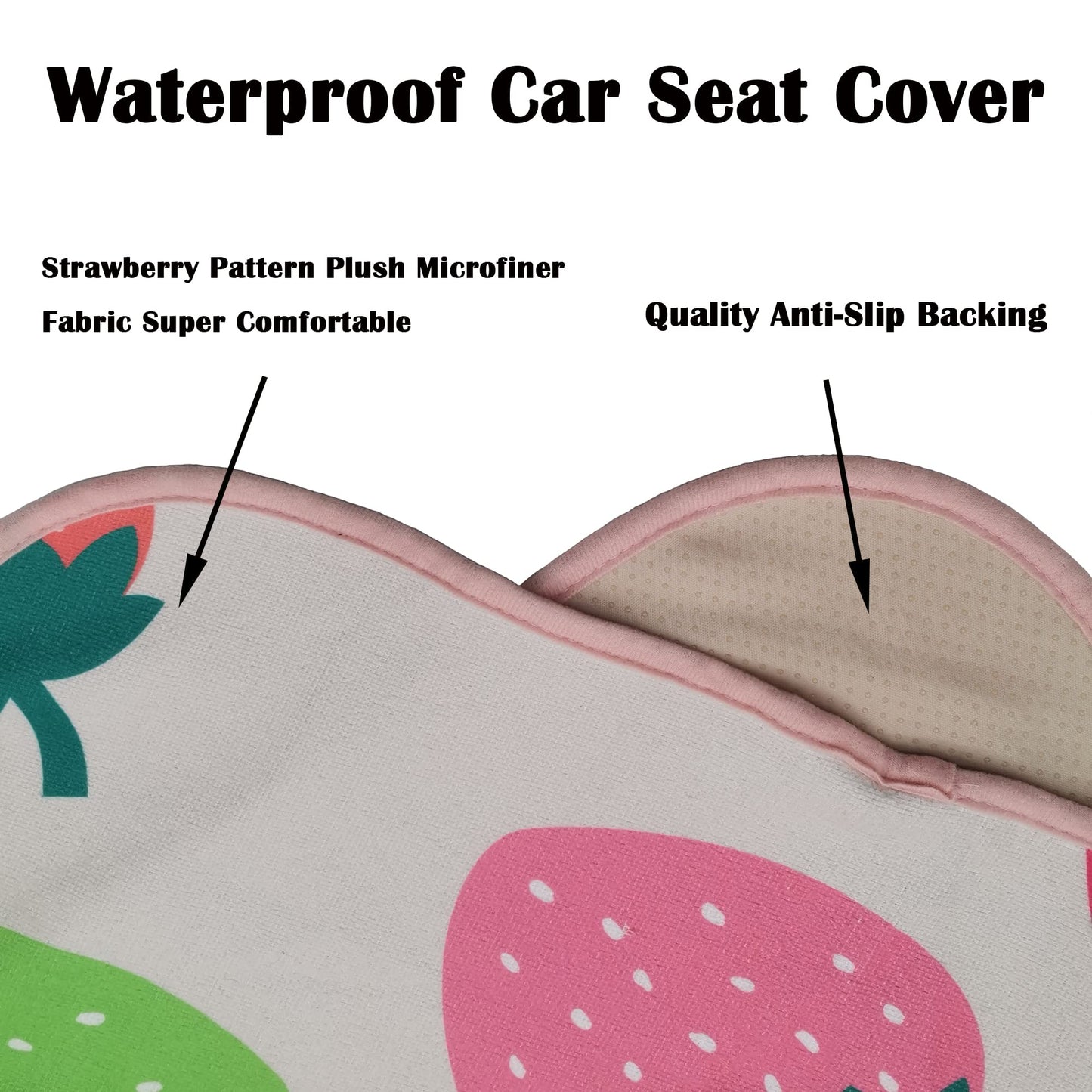 LoyaGour Car Seat Cover Protector Front Seats,for Gym Workout,Running,Swimming,Beach and Hiking,Waterproof Sweat Towel Bucket Seat Covers for Cars SUV Trucks (Strawberry, 1Pcs)
